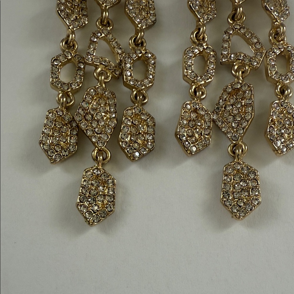 🥳 Amrita Singh Gold Tone Dangle Earrings - Picture 2 of 3
